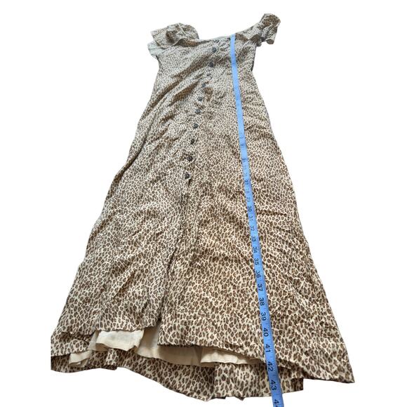 Anthropologie Tan Motif Brown Spotted Bolano Cheetah Print Midi Dress Size 6 - Picture 9 of 10